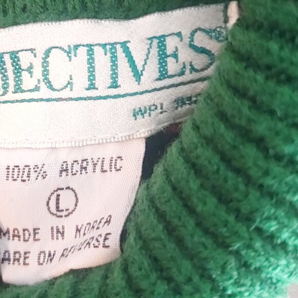 Vintage Objectives Knit Sweater Vibrant Flower Snowflake Chunky Heavy - Picture 6 of 8